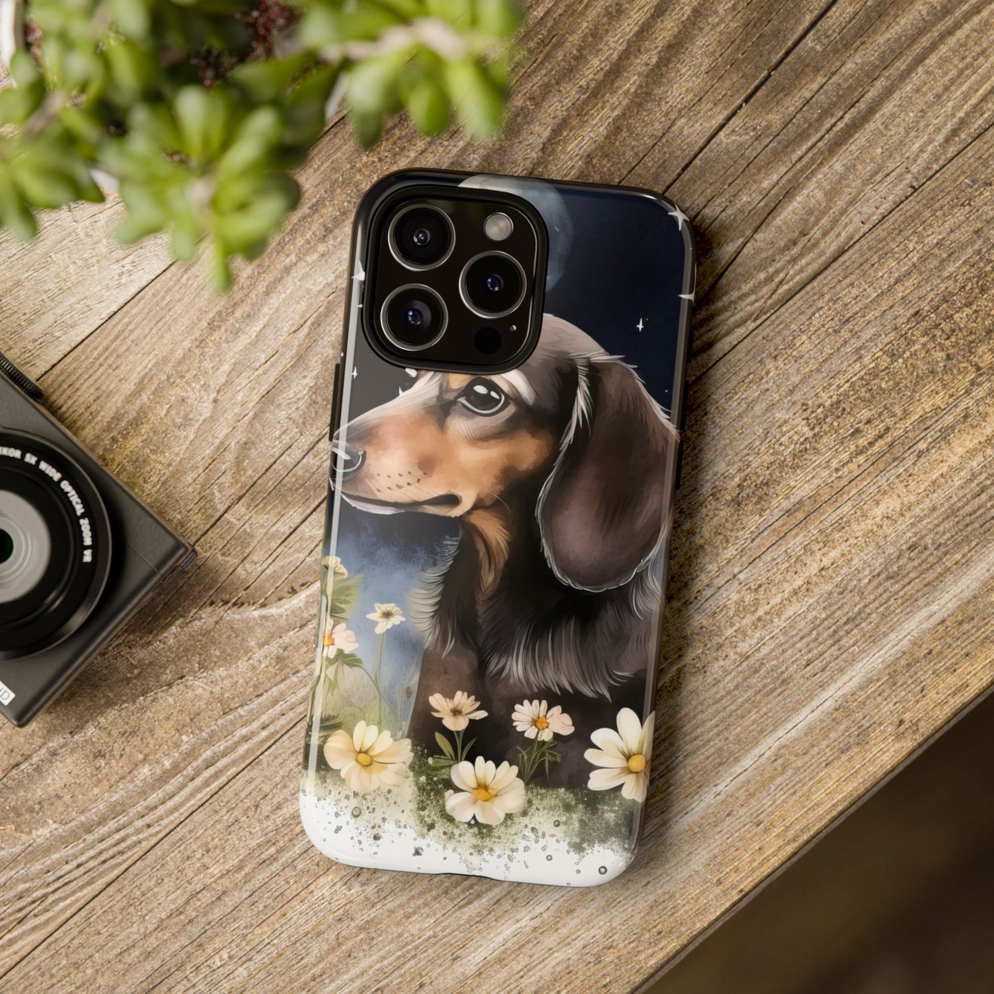 Vibrant Dachshund Moonlight Phone Case - Dog Apple Pixel Galaxy