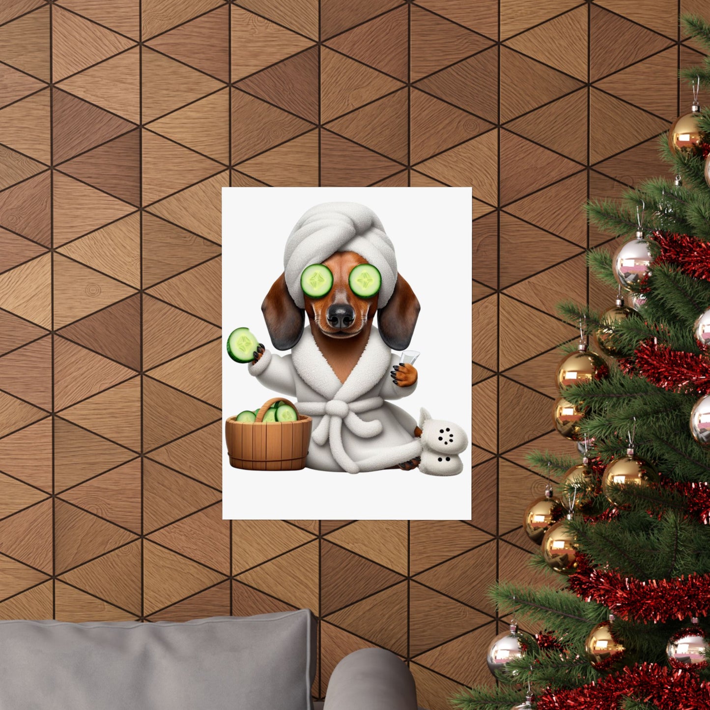 Weiner Dog in a Bathrobe Matte Vertical Posters Dachshund Weiner Dog