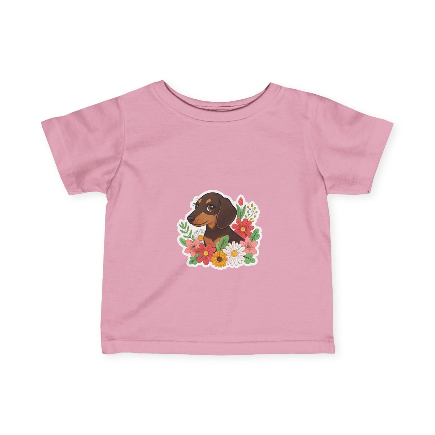 Floral Dachshund Infant Tee, Toddler T-Shirt, Cute Baby Shirt, Dog Lover Gift,