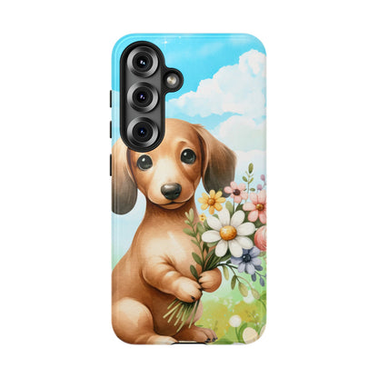 Watercolor Dachshund Dog Phone Case - Rescue Dog Apple Pixel Galaxy Spring