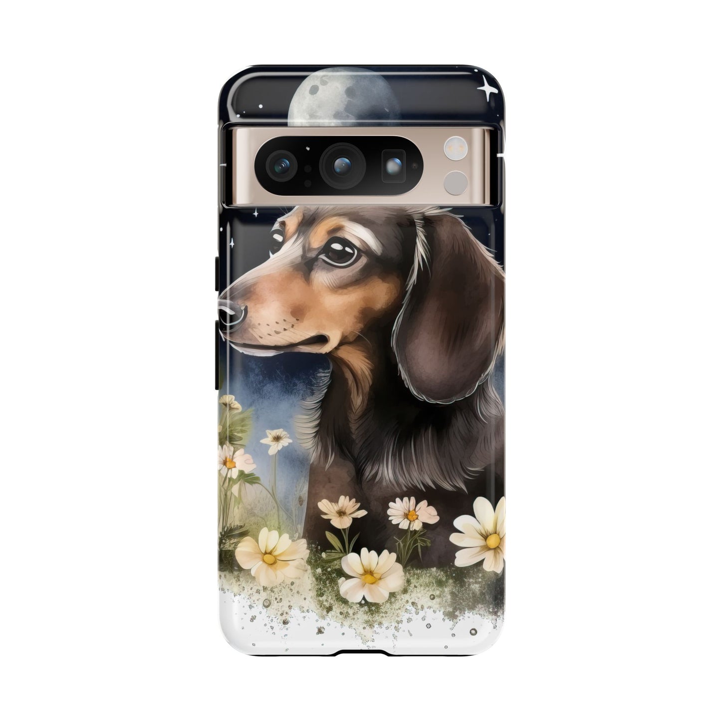Vibrant Dachshund Moonlight Phone Case - Dog Apple Pixel Galaxy