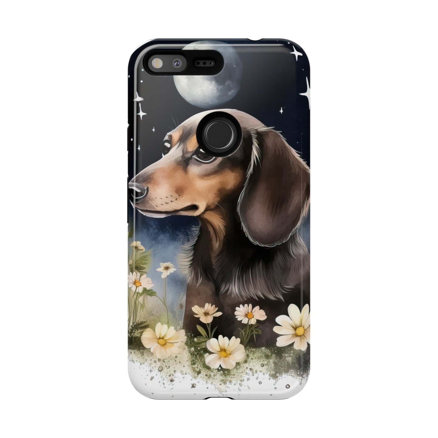 Vibrant Dachshund Moonlight Phone Case - Dog Apple Pixel Galaxy