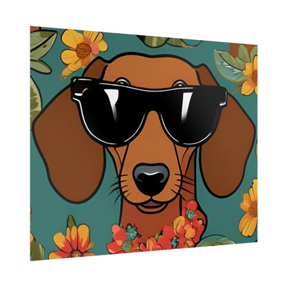 Dachshund Poster Dog Wall Art Animal Lover Game Room Decoration Weiner Dog Horizontal