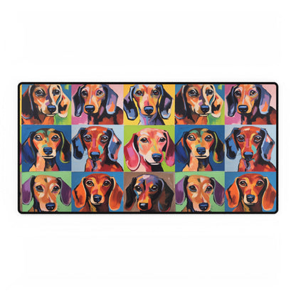 Pop Art Dachshund Desk Mat