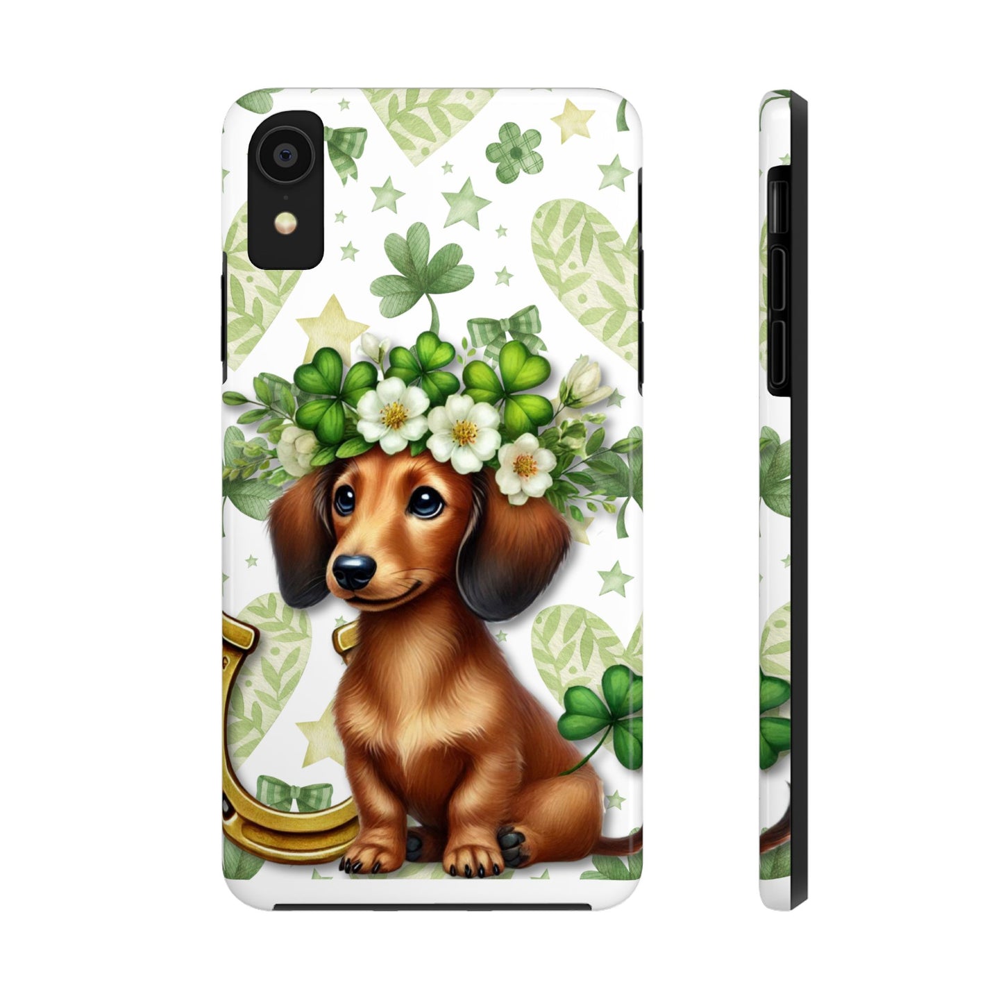 St Patricks Cute Dachshund Phone Case Dog Lover Gift Tough Phone Cover Patty