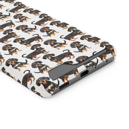 Dachshund Phone Case, Trendy Wallet Case for Dog Lovers, Cute Card Holder Cover, Animal Print Accessory, Slim Protective