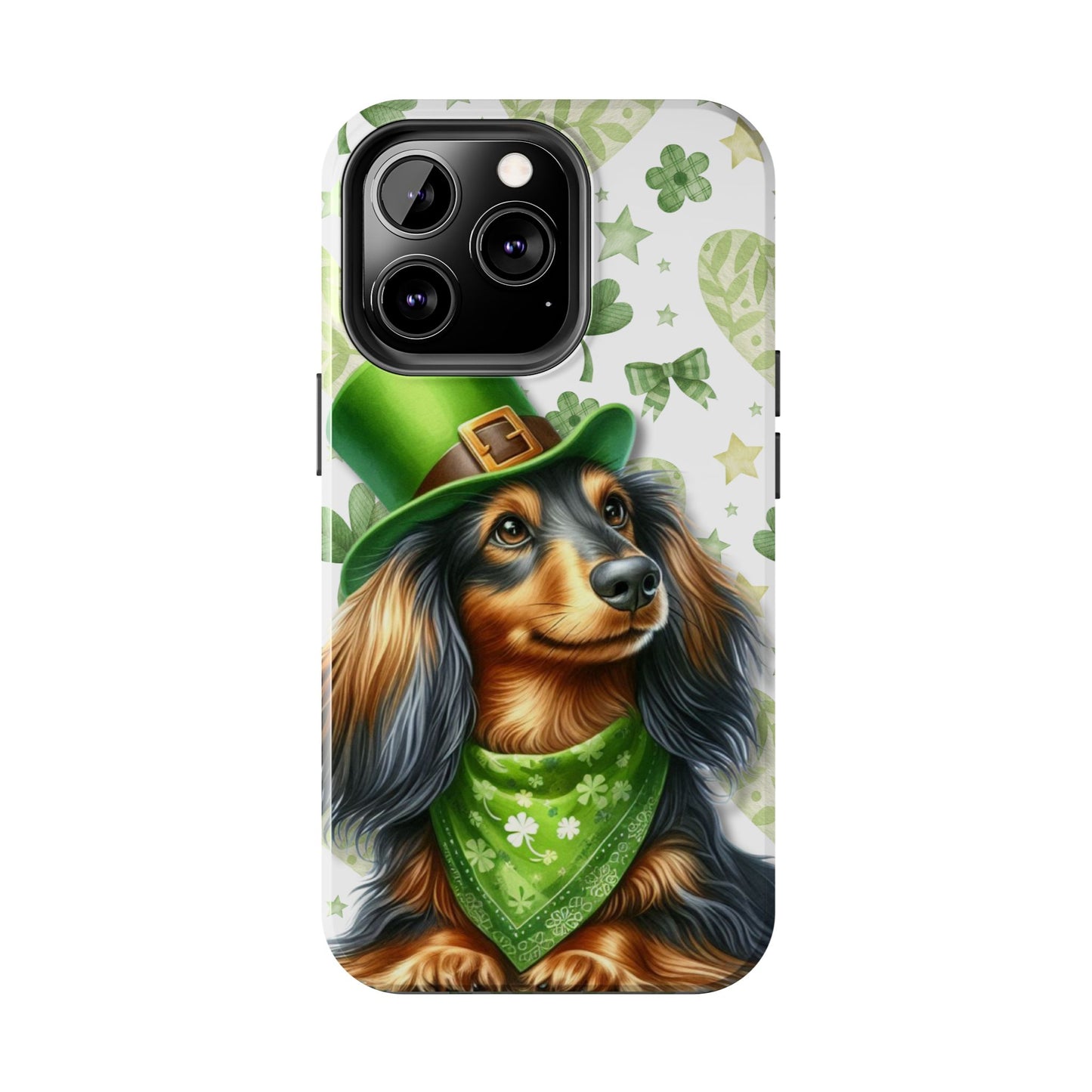 St Patricks Cute Dachshund Phone Case Dog Lover Gift Tough Phone Cover Patty