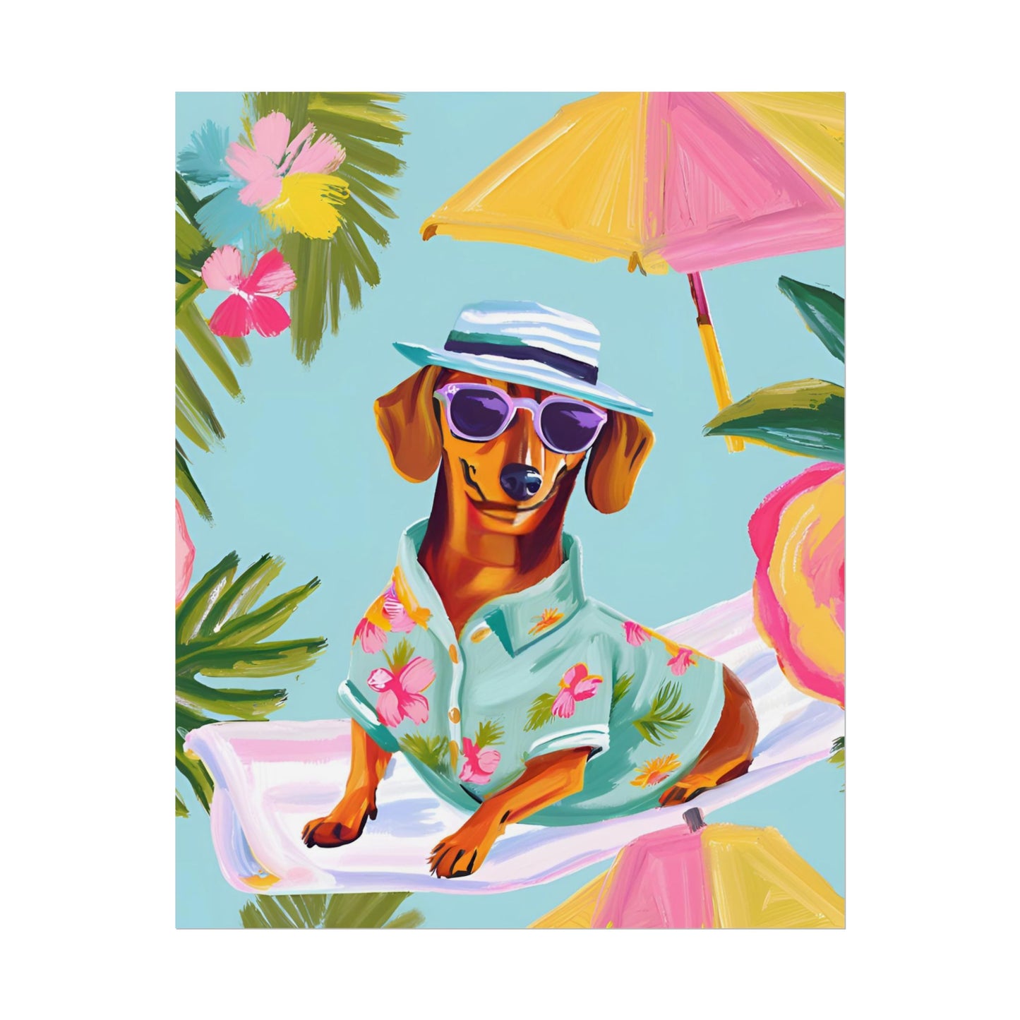 Sophisticated Dachshund Poster Dog Wall Art Animal Lover Game Room Decoration Weiner Dog