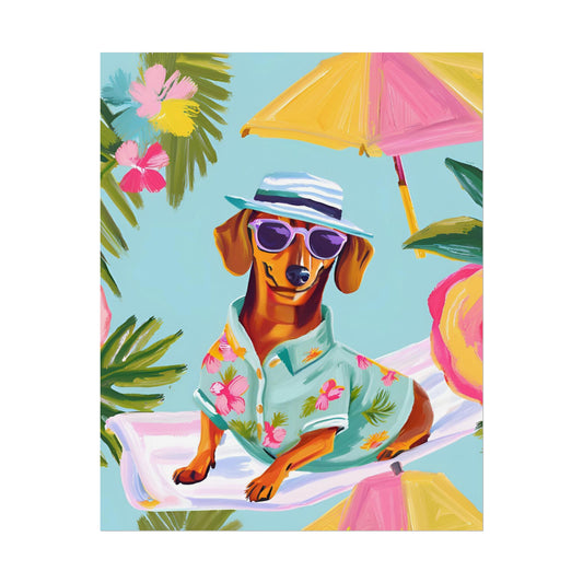 Sophisticated Dachshund Poster Dog Wall Art Animal Lover Game Room Decoration Weiner Dog