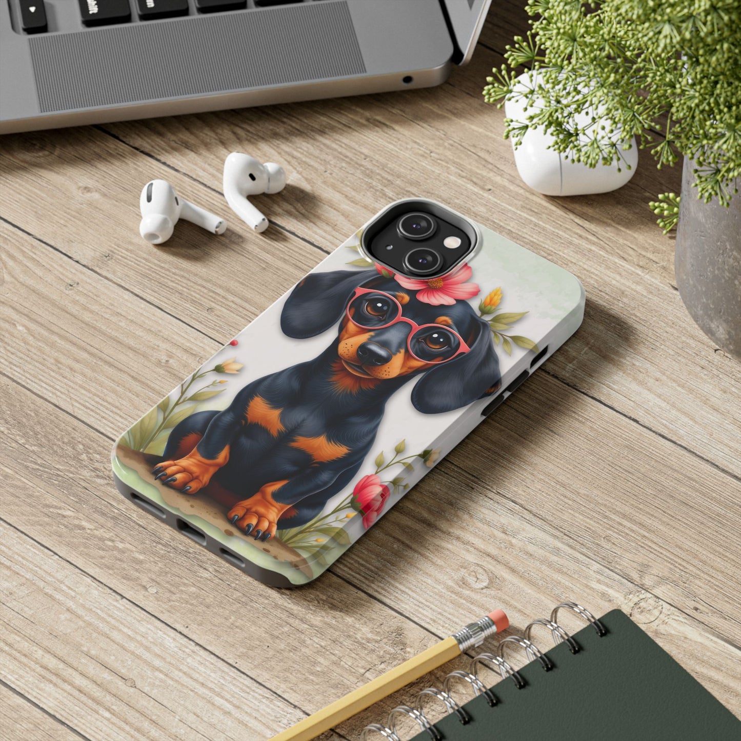 Cute Dachshund Phone Case, Dog Lover Gift, Tough Phone Cover, Pet Accessory,