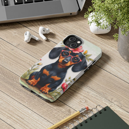 Cute Dachshund Phone Case, Dog Lover Gift, Tough Phone Cover, Pet Accessory,