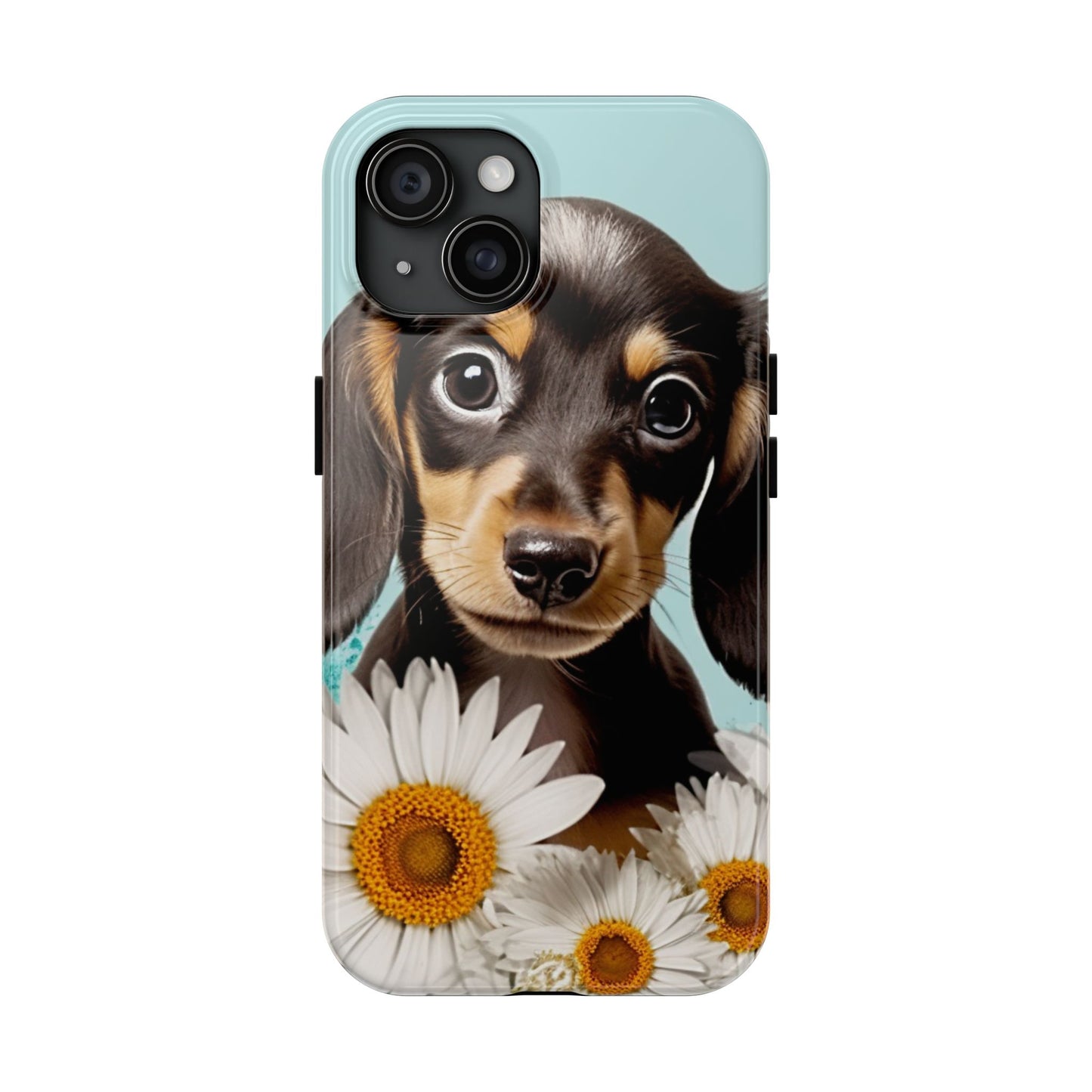 Adorable Puppy Bright Colorful Dachshund iPhone 15 Tough Phone Cases