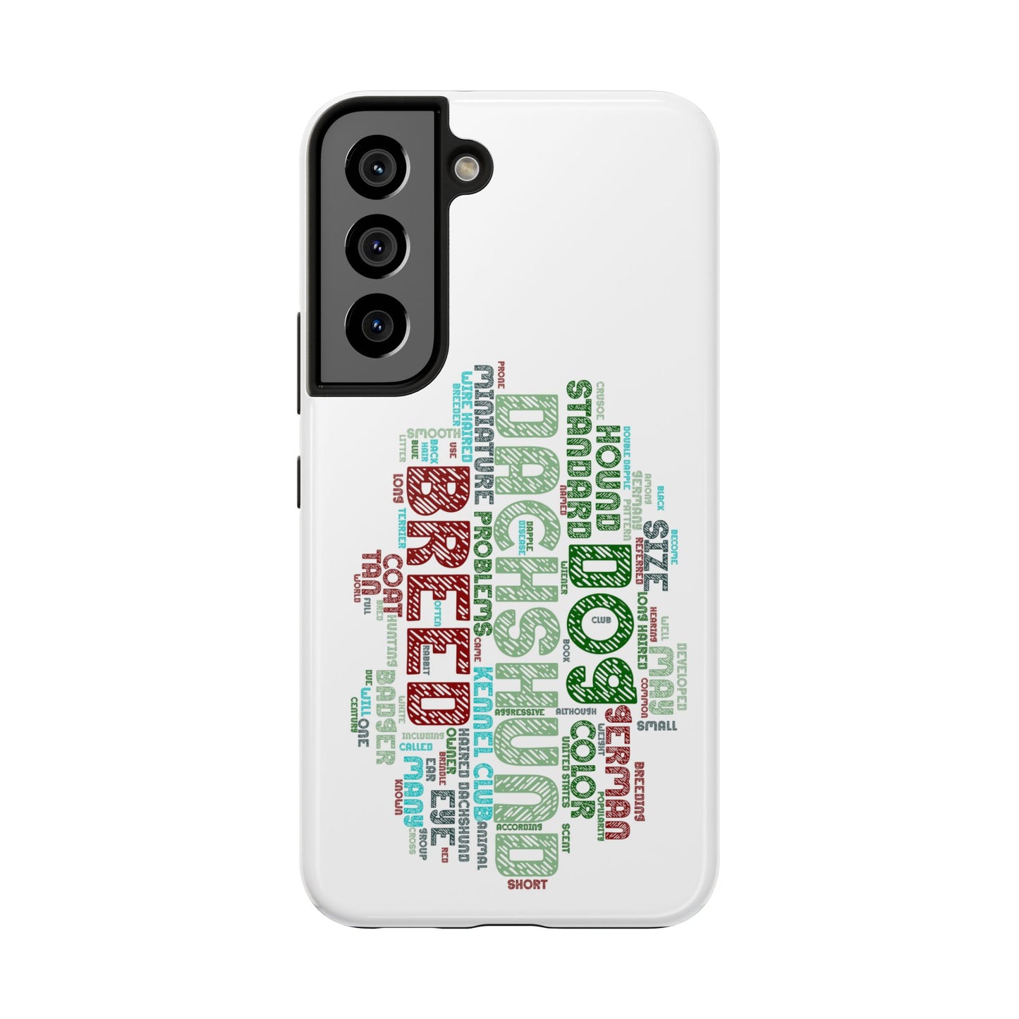 Dachshund Phone Case Dog Lover Gift Tough Phone Cover Doxie Word Art