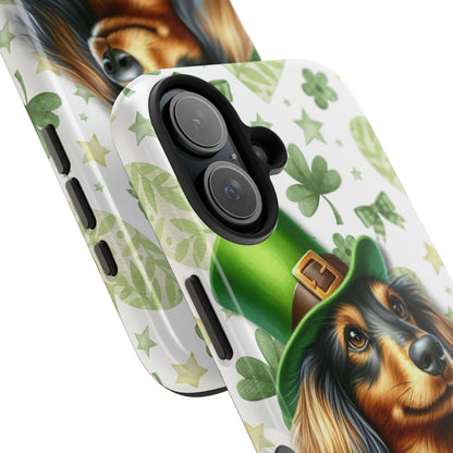 St Patricks Cute Dachshund Phone Case Dog Lover Gift Tough Phone Cover Patty