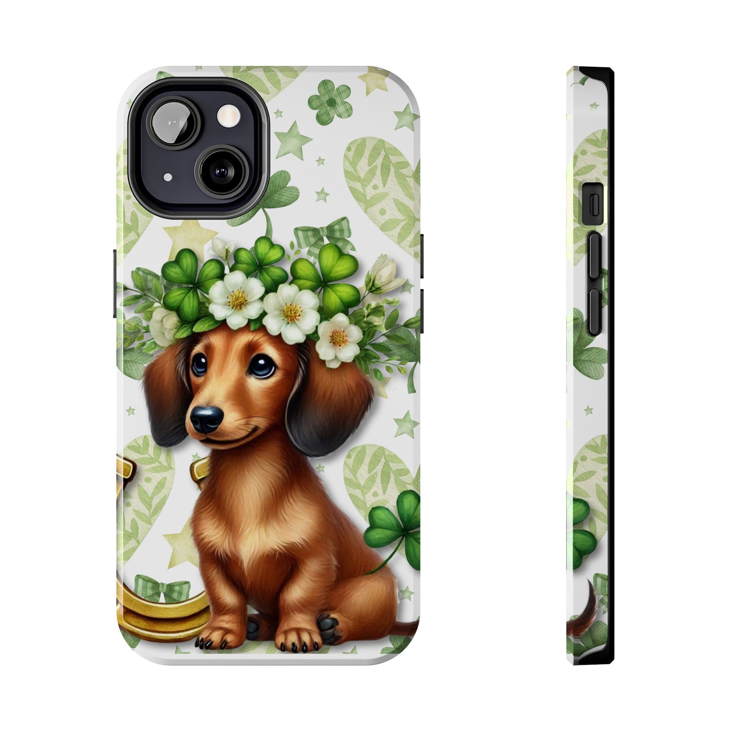 St Patricks Cute Dachshund Phone Case Dog Lover Gift Tough Phone Cover Patty