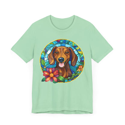 Adorable Dachshund Doxie Stained Glass