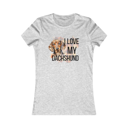 I Love Dachshund Tee, Feminine Dachshund Shirt, Spring Dog Lover Gift