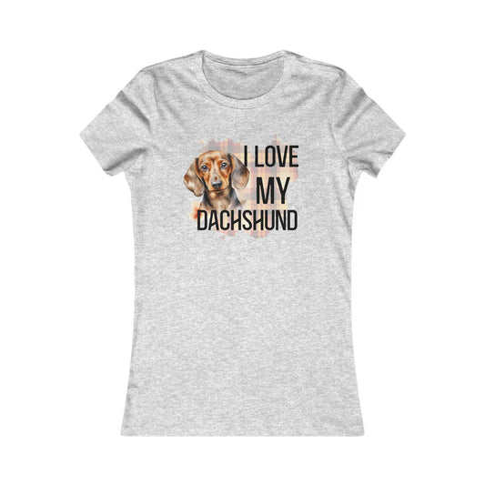 I Love Dachshund Tee, Feminine Dachshund Shirt, Spring Dog Lover Gift