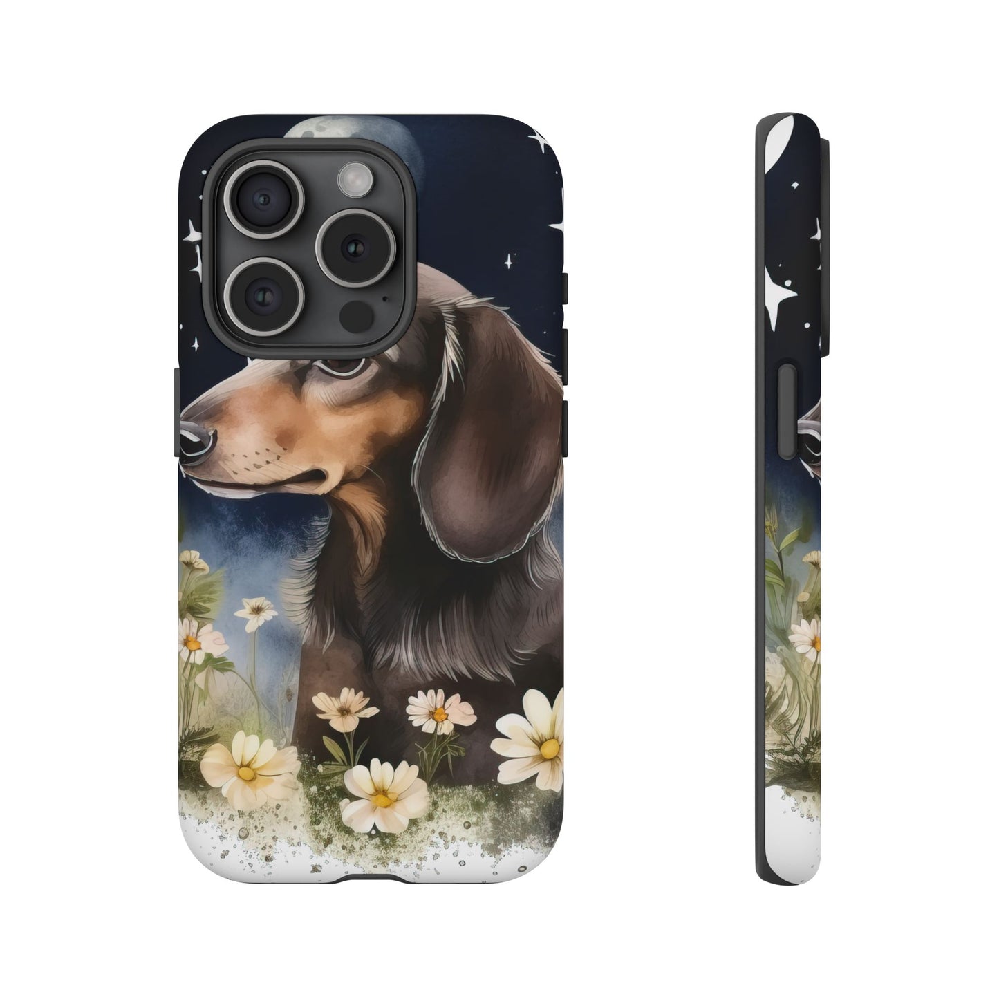 Vibrant Dachshund Moonlight Phone Case - Dog Apple Pixel Galaxy