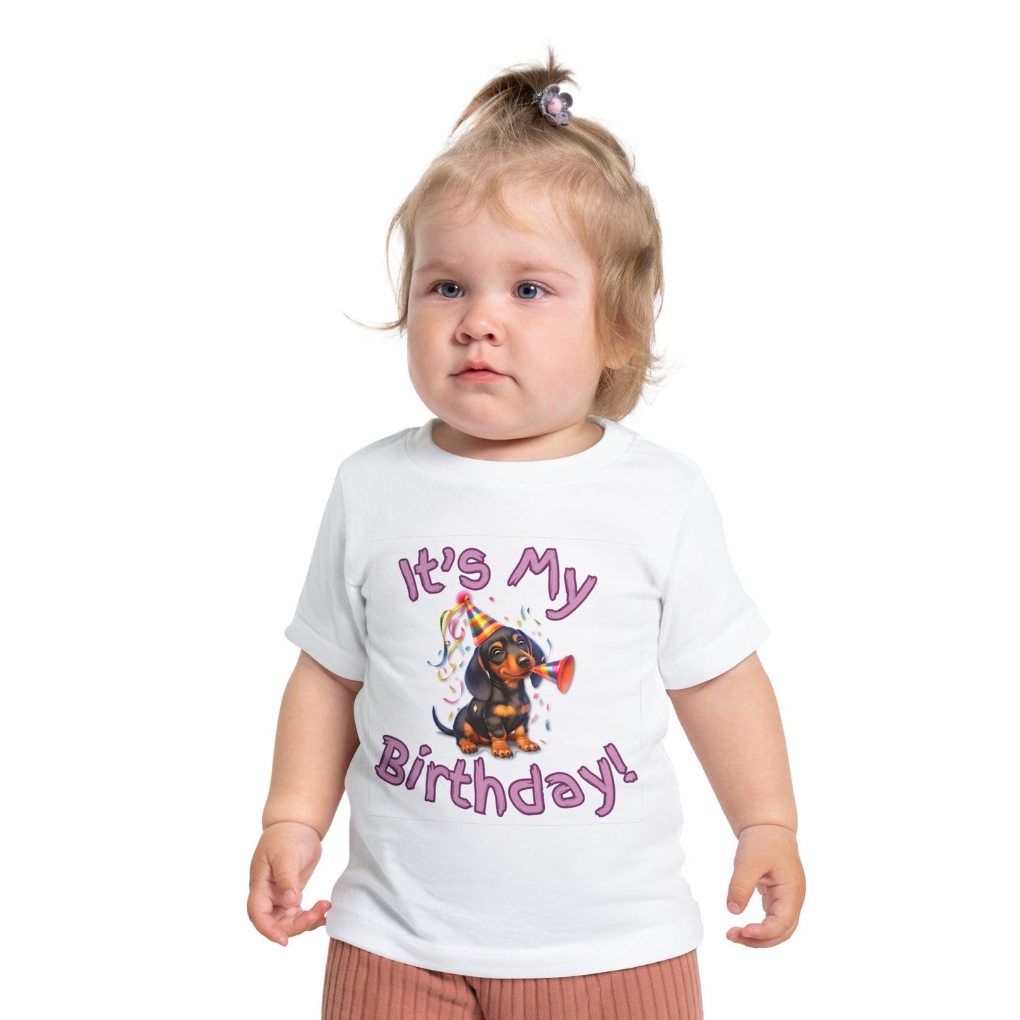 Birthday Puppy Baby T-Shirt, Cute Dog Party Tee Toddler Birthday Outfit Dachshund