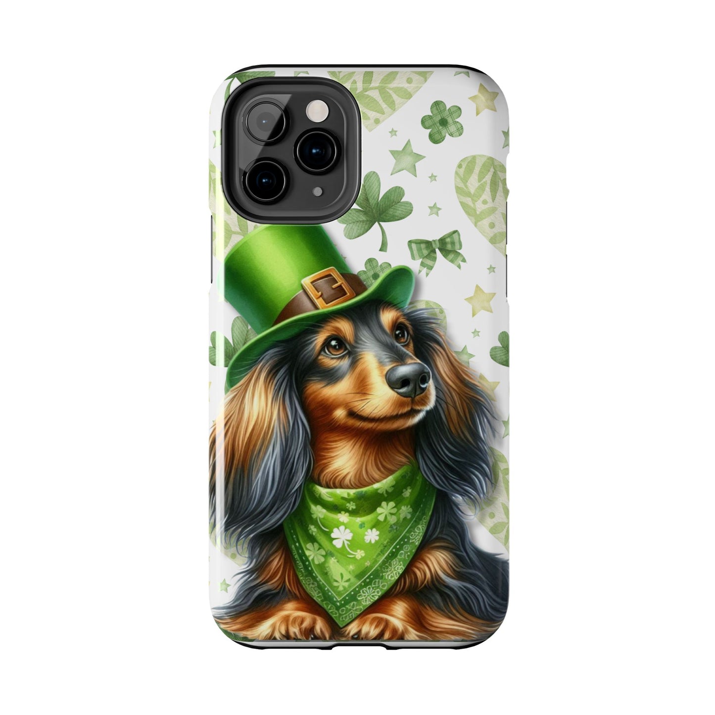 St Patricks Cute Dachshund Phone Case Dog Lover Gift Tough Phone Cover Patty