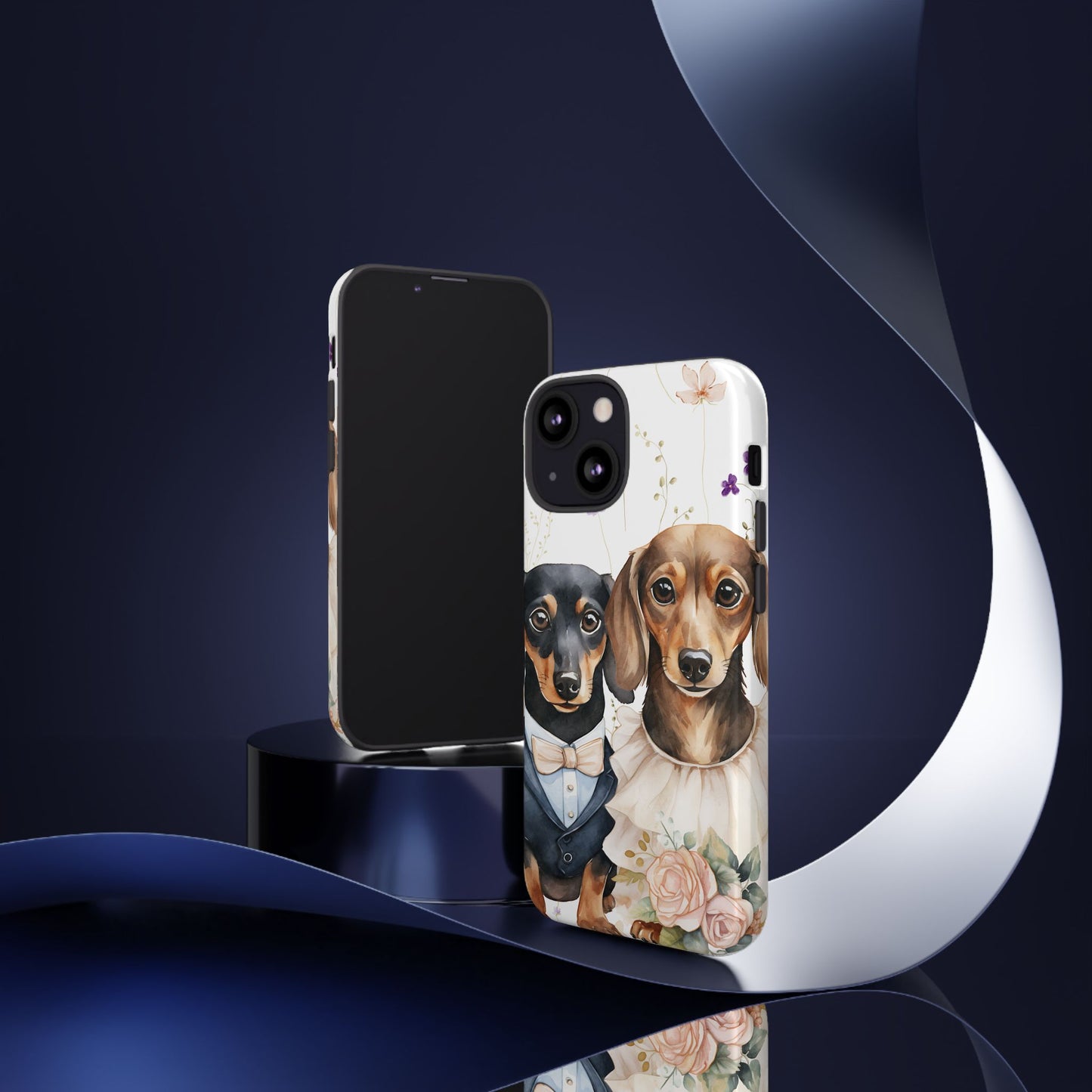 Wedding Dachshund Dog Phone Case - Bridal Gift Flower Girl Apple Pixel Galaxy