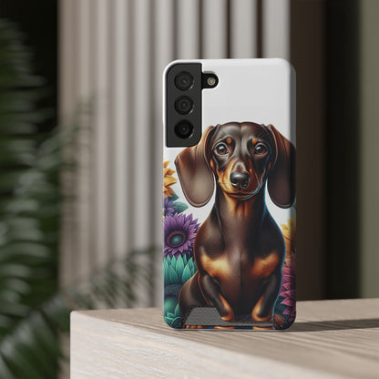 Dachshund Phone Case, Trendy Wallet Case for Dog Lovers, Cute Card Holder Cover, Animal Print Accessory, Slim Protective