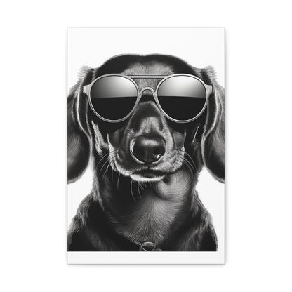Stylish Dog Canvas Wall Art Dog Lover Gift Home Decor, Black and White Game Room