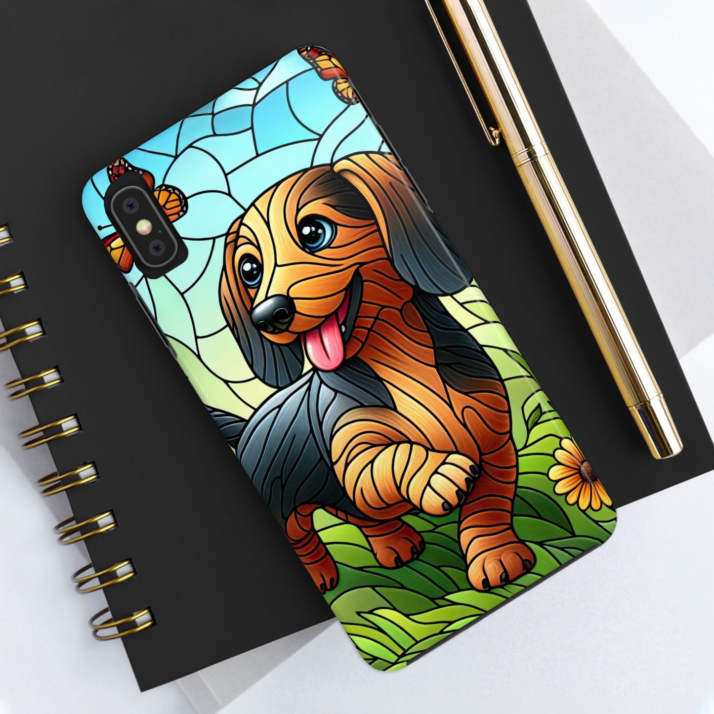 Cute Dachshund Phone Case, Dog Lover Gift, Tough Phone Cover, Pet Accessory,