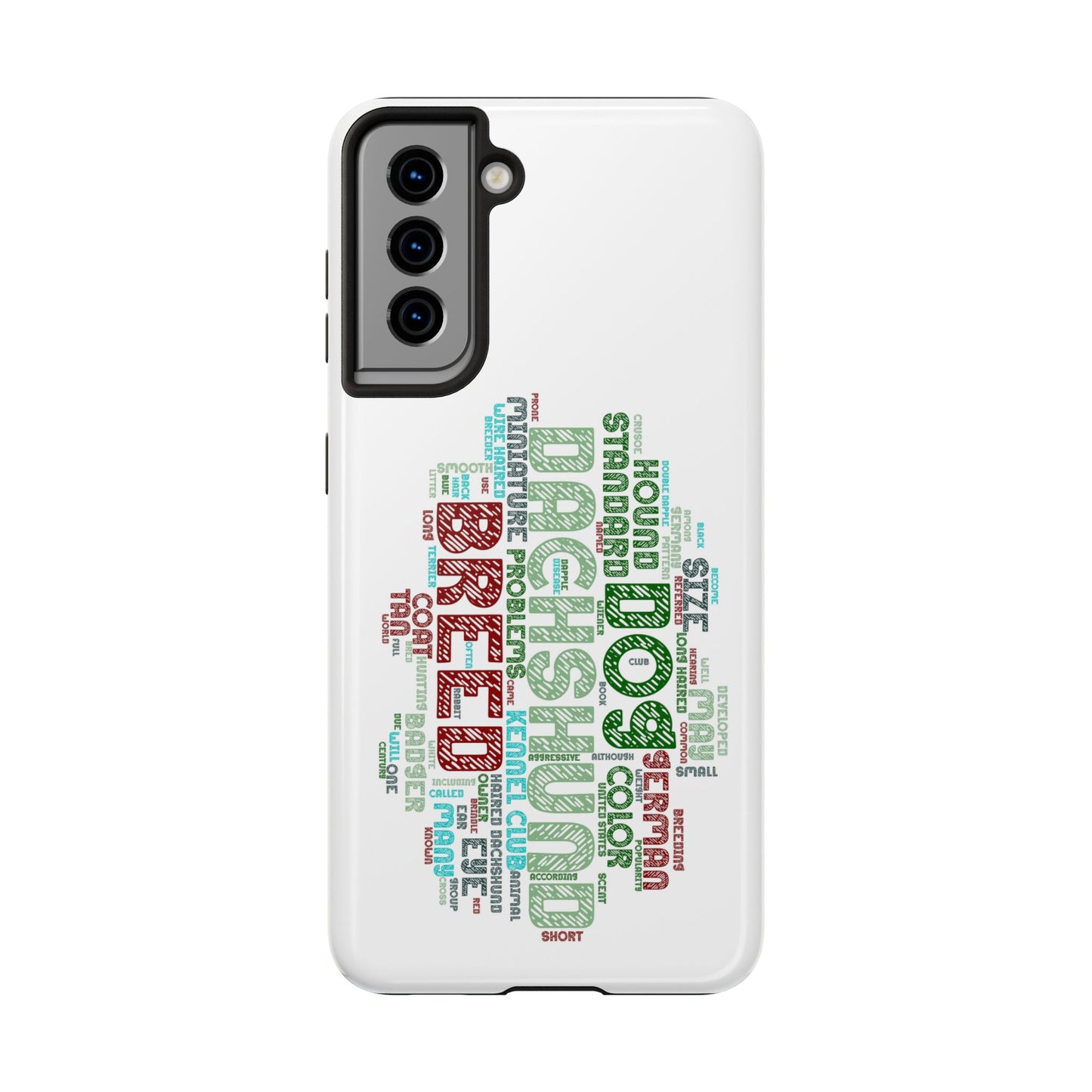 Dachshund Phone Case Dog Lover Gift Tough Phone Cover Doxie Word Art