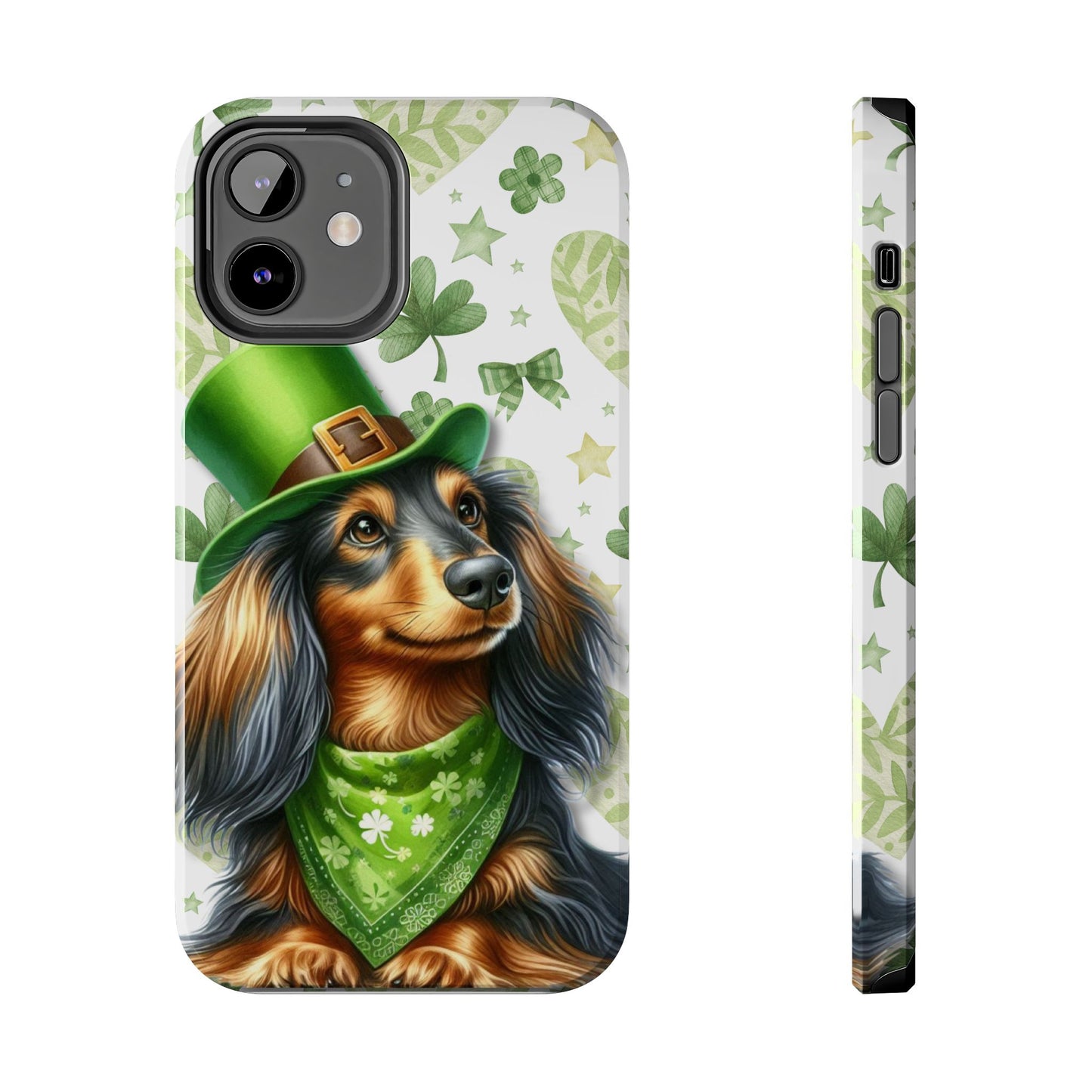 St Patricks Cute Dachshund Phone Case Dog Lover Gift Tough Phone Cover Patty