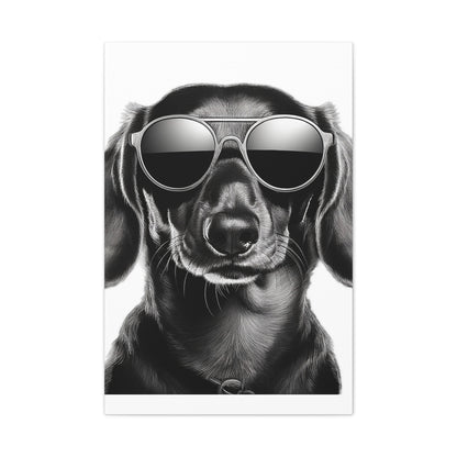 Stylish Dog Canvas Wall Art Dog Lover Gift Home Decor, Black and White Game Room