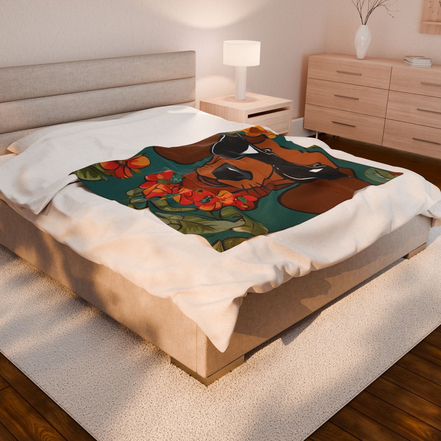 Dachshund Blanket, Cozy Throw, Dog Lover Gift, Animal Print Bedding, Weiner Dog