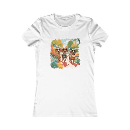 Orange Women's Tee Floral Dachshund Spring Ready Shirt