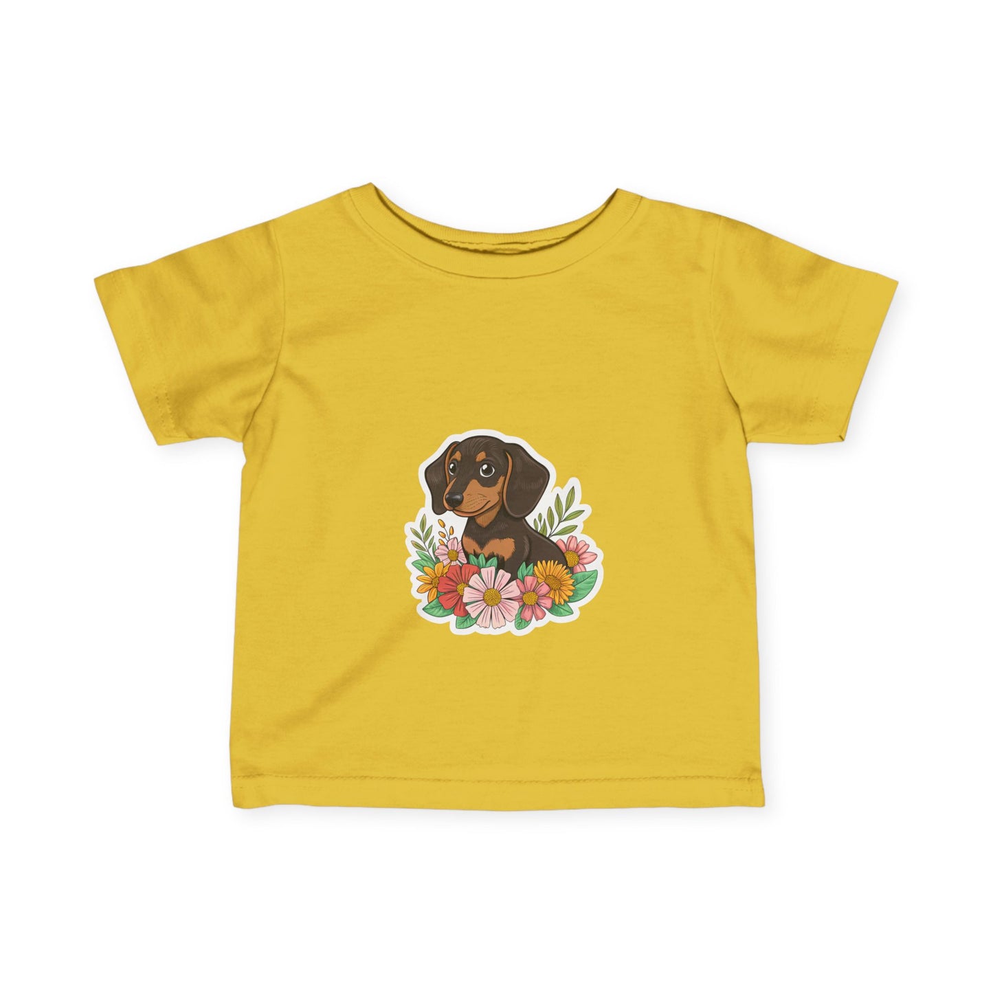 Floral Dachshund Infant Tee Toddler TShirt Cute Baby Shirt Dog Lover Gift Spring