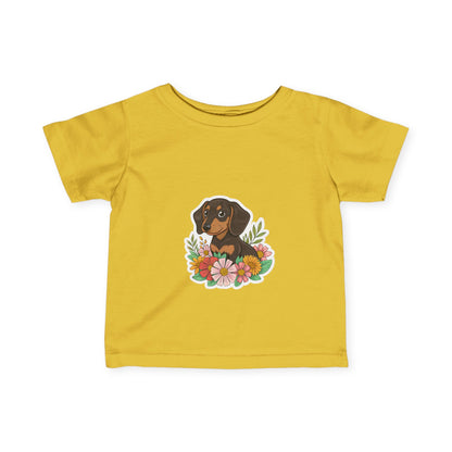 Floral Dachshund Infant Tee Toddler TShirt Cute Baby Shirt Dog Lover Gift Spring