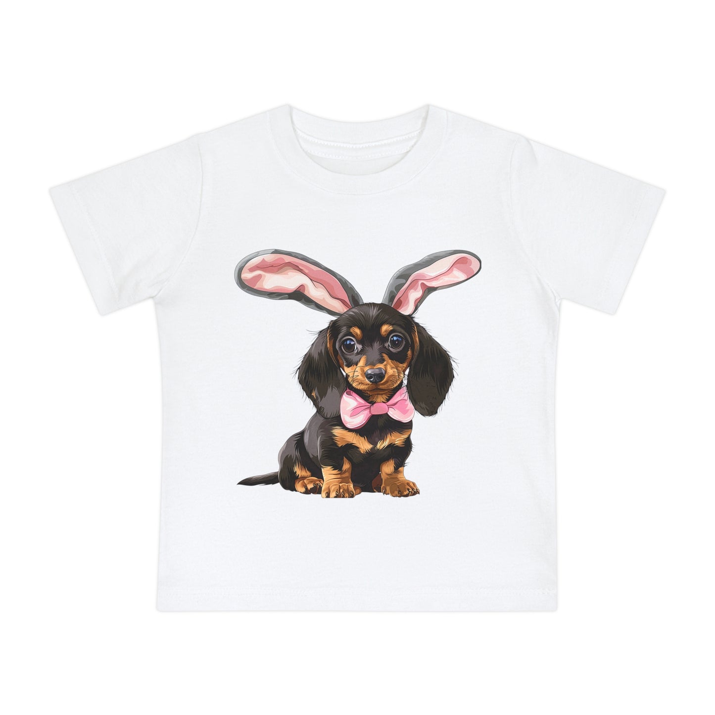 Easter Girl Puppy Baby T-Shirt, Cute Dog Doxie Toddler Dachshund