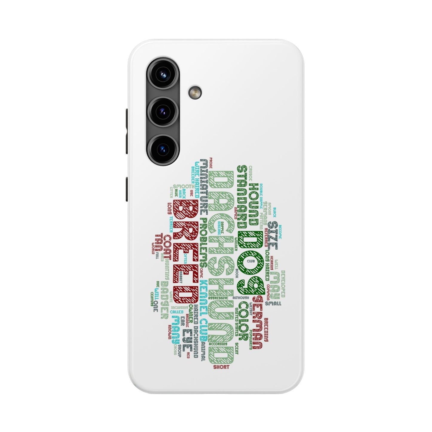 Dachshund Phone Case Dog Lover Gift Tough Phone Cover Doxie Word Art