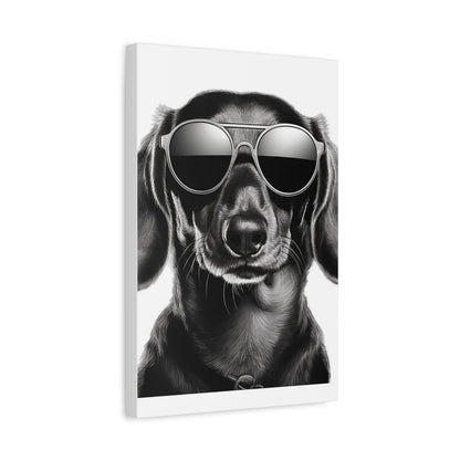 Stylish Dog Canvas Wall Art Dog Lover Gift Home Decor, Black and White Game Room
