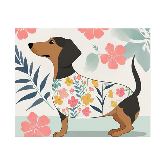 Sophisticated Dachshund Poster Dog Wall Art Animal Lover Game Room Decoration Weiner Dog Horizontal