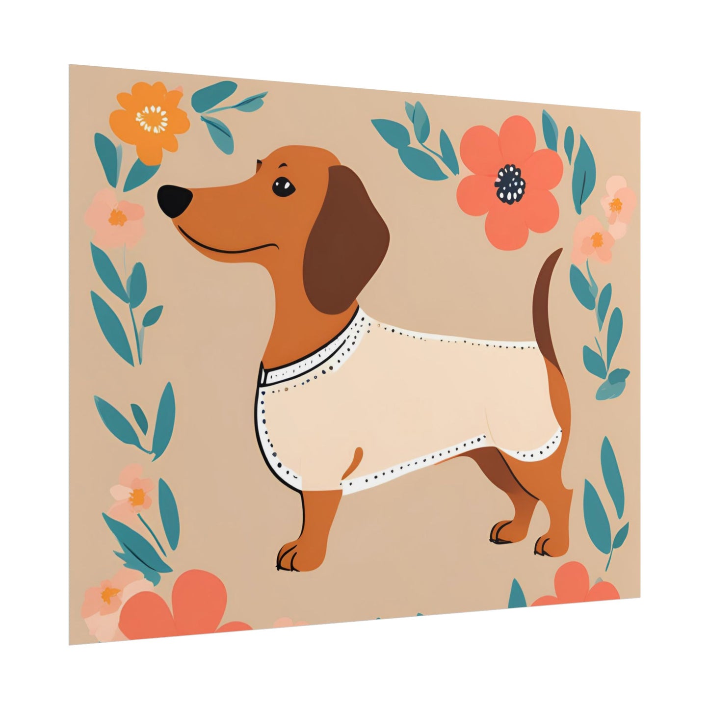 Sophisticated Dachshund Poster Dog Wall Art Animal Lover Game Room Decoration Weiner Dog Horizontal