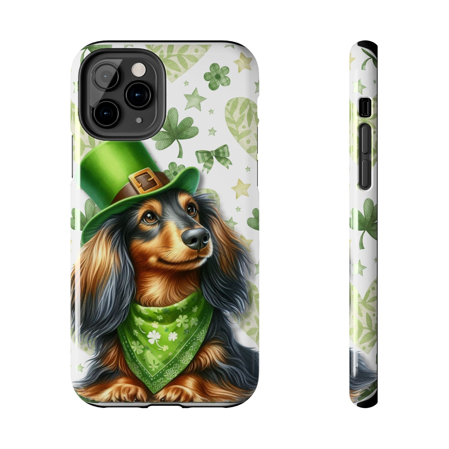 St Patricks Cute Dachshund Phone Case Dog Lover Gift Tough Phone Cover Patty