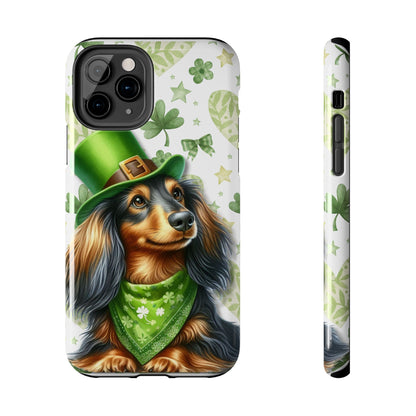 St Patricks Cute Dachshund Phone Case Dog Lover Gift Tough Phone Cover Patty