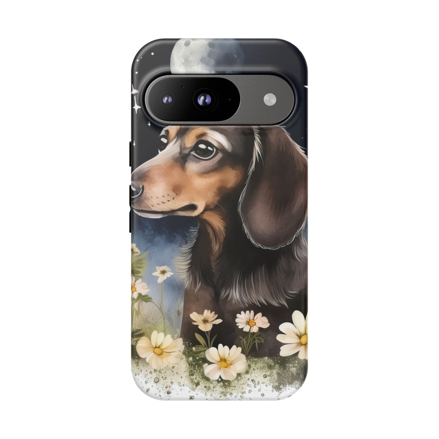 Vibrant Dachshund Moonlight Phone Case - Dog Apple Pixel Galaxy
