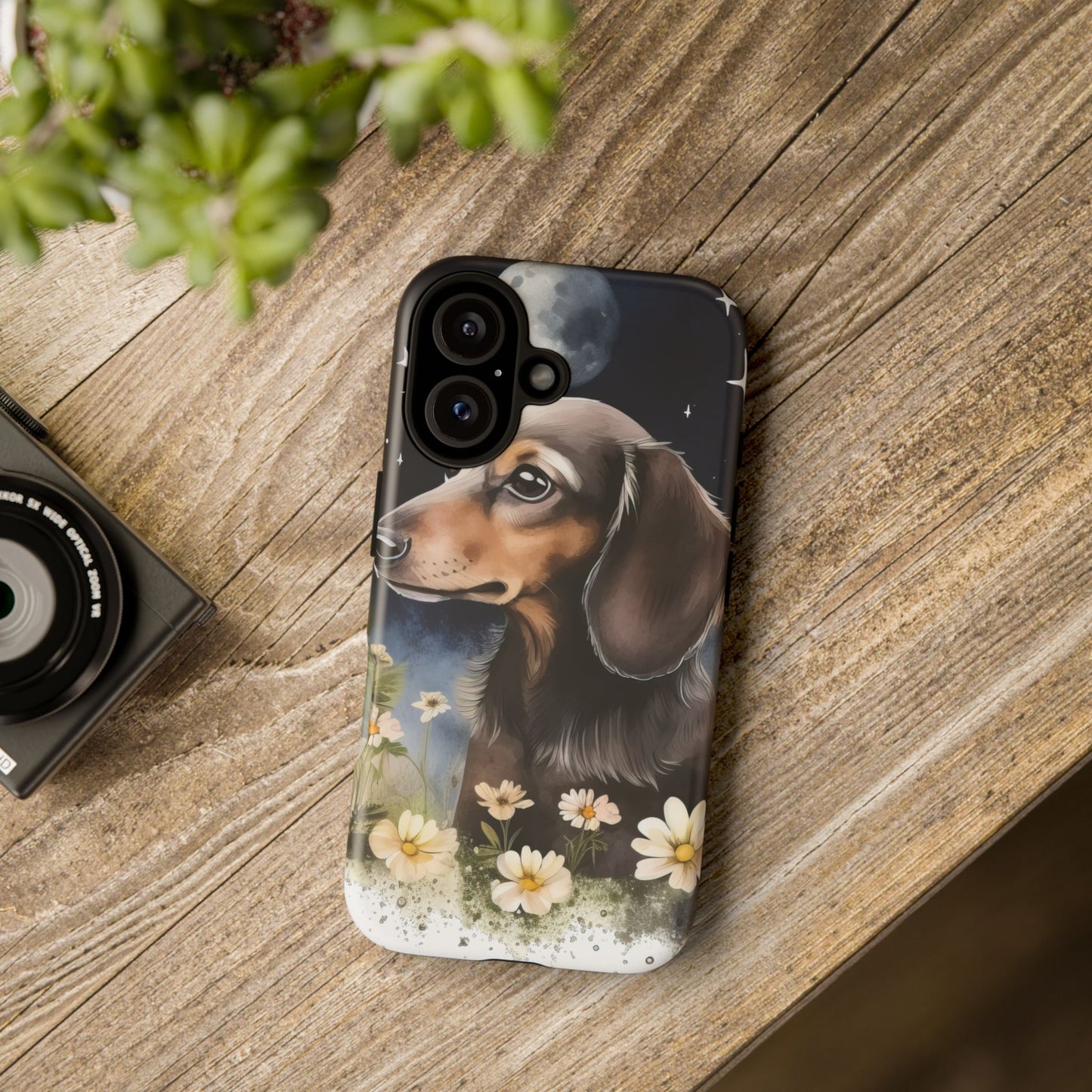 Vibrant Dachshund Moonlight Phone Case - Dog Apple Pixel Galaxy