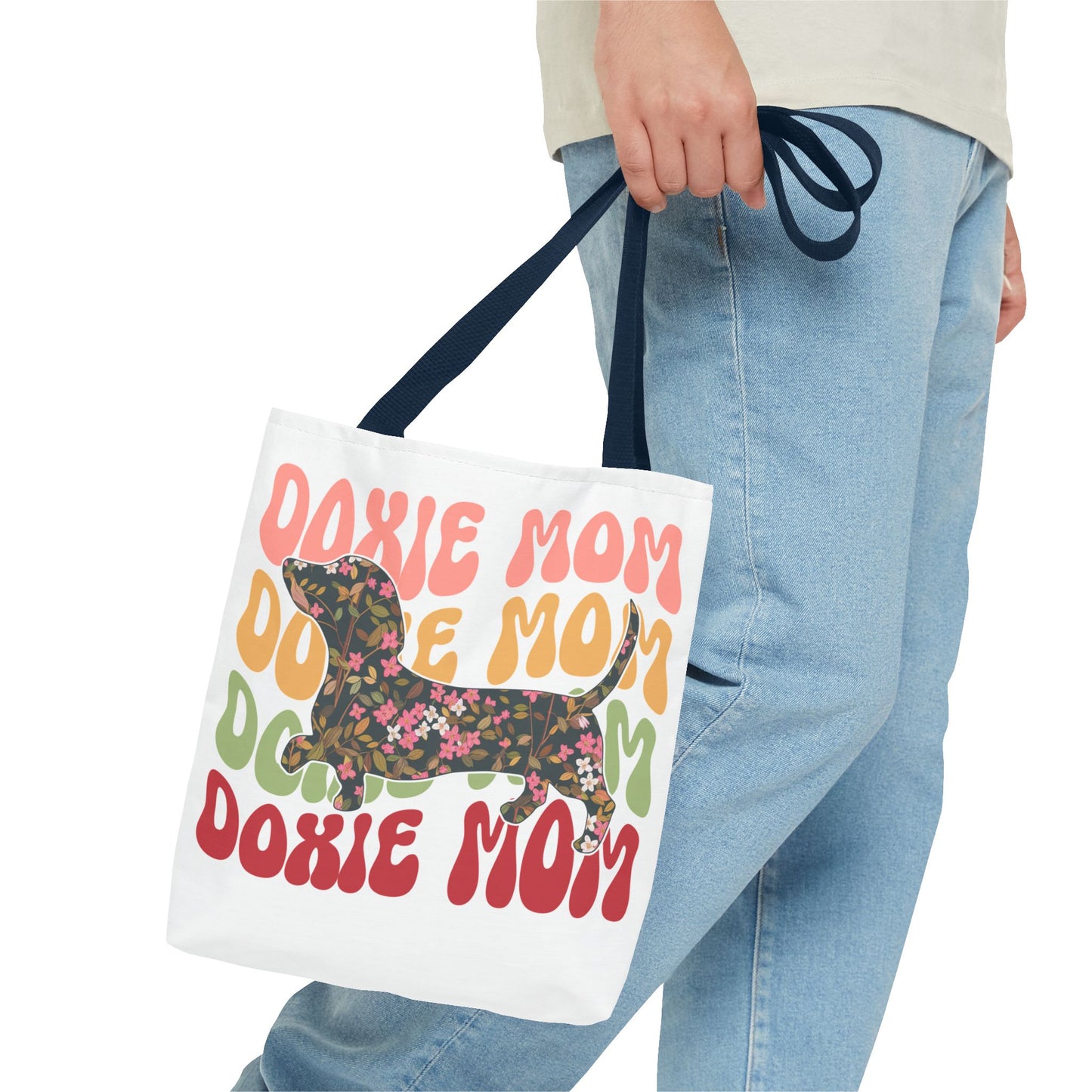 Black and Tan Dachshund Puppy Tote Bag Bright and Cheerful Weiner Doxie Patterned