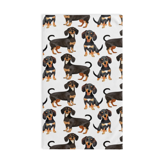 Dachshund Hand Towel, Cute Pet Bathroom Decor, Weiner Dog Tea Towel, Animal Lover Gift, Kitchen Dish Cloth