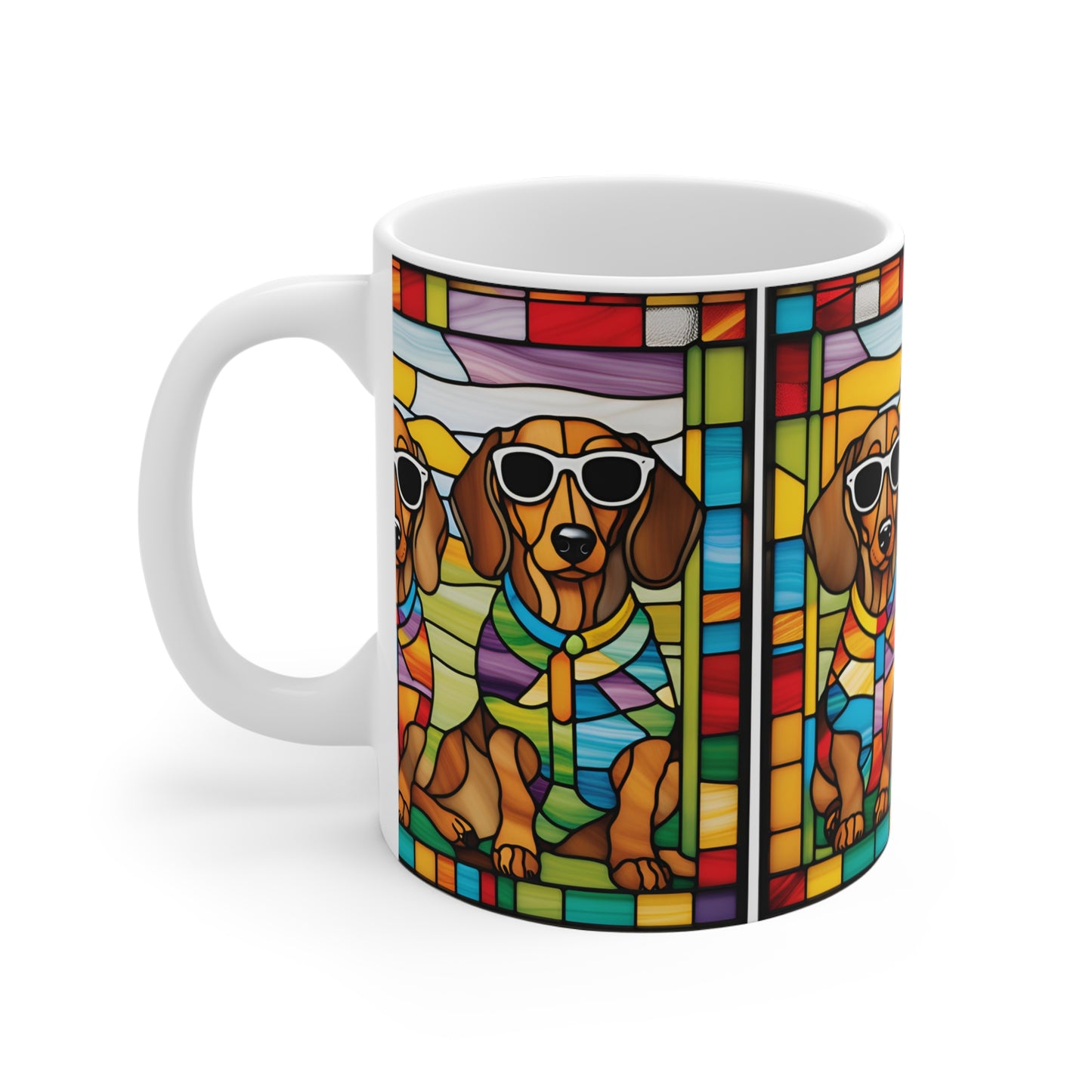 Colorful Dachshund Mug, Cute Dog Lover Gift, Fun Coffee Cup, Pet Owner Decor, Animal Lover's Treat