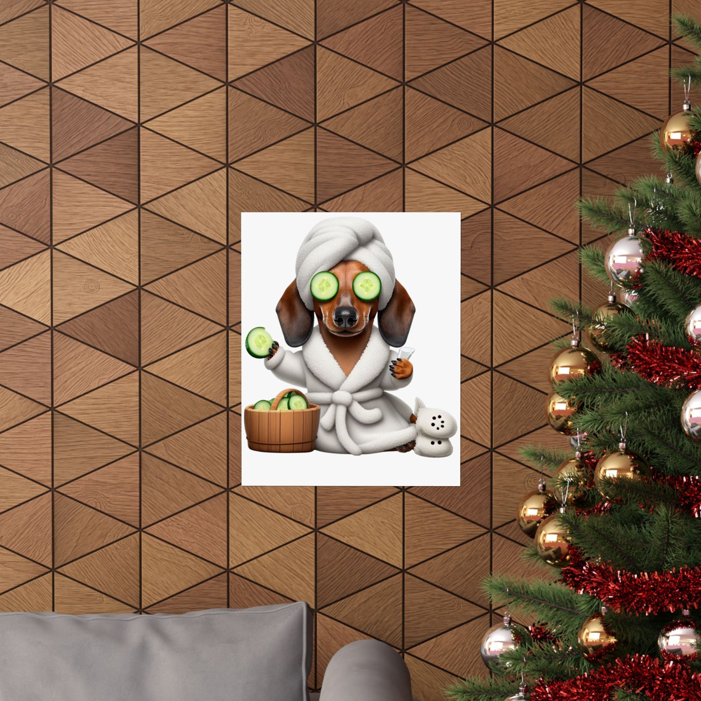 Weiner Dog in a Bathrobe Matte Vertical Posters Dachshund Weiner Dog