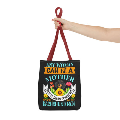 Mom Dachshund Puppy Tote Bag Bright and Cheerful Weiner Doxie